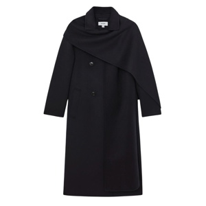 REISS Indira Wool-Blend Scarf Blindseam Coat